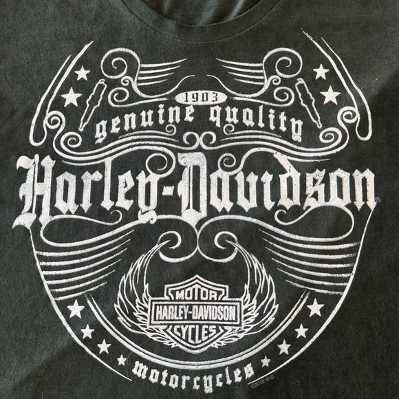 2019 Harley-Davidson “Genuine Quality” Graphic Cropped Tee Small grunge biker - Picture 2 of 5